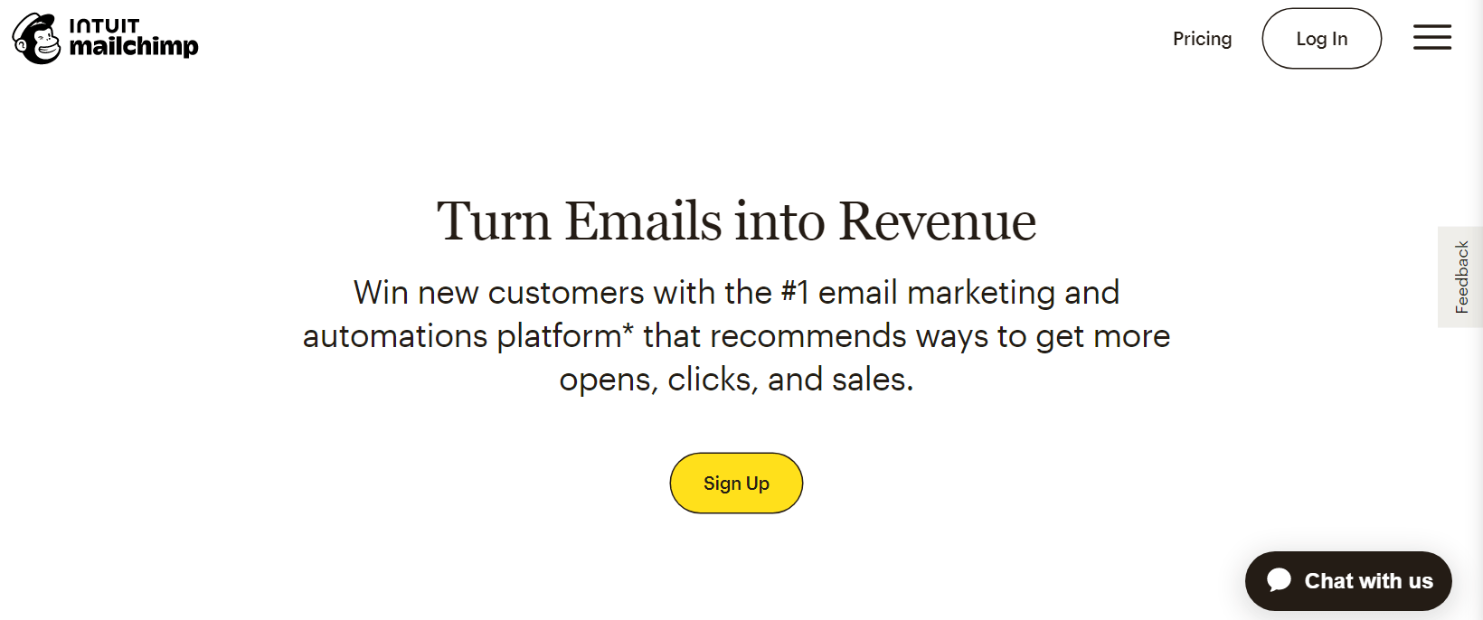 Mailchimp’s Webpage