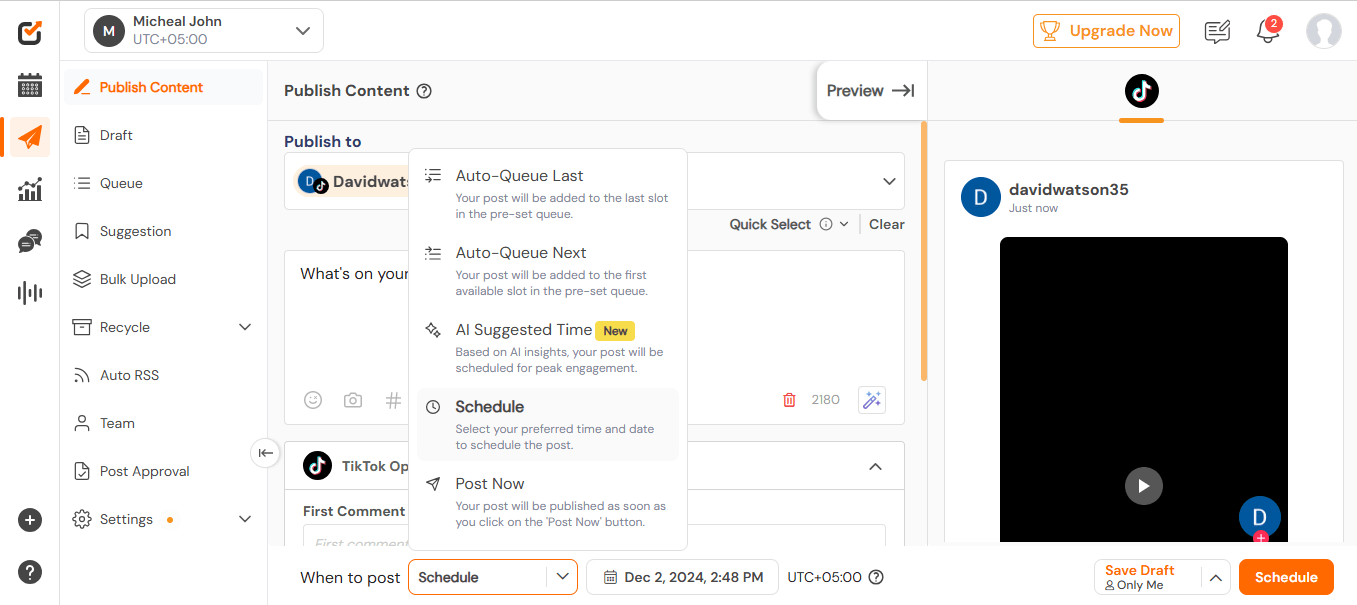 Social Champ's Dashboard