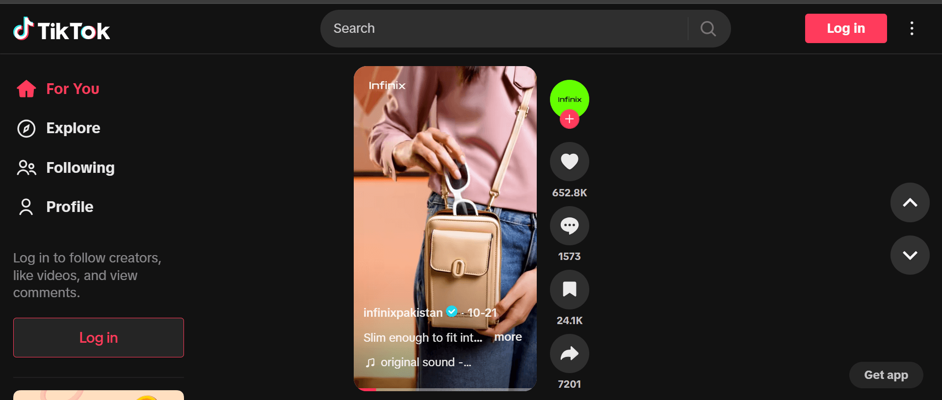 TikTok Homepage