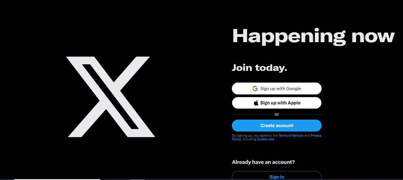 A screenshot of the X website, highlighting its focus on a minimalist and user-friendly interface.