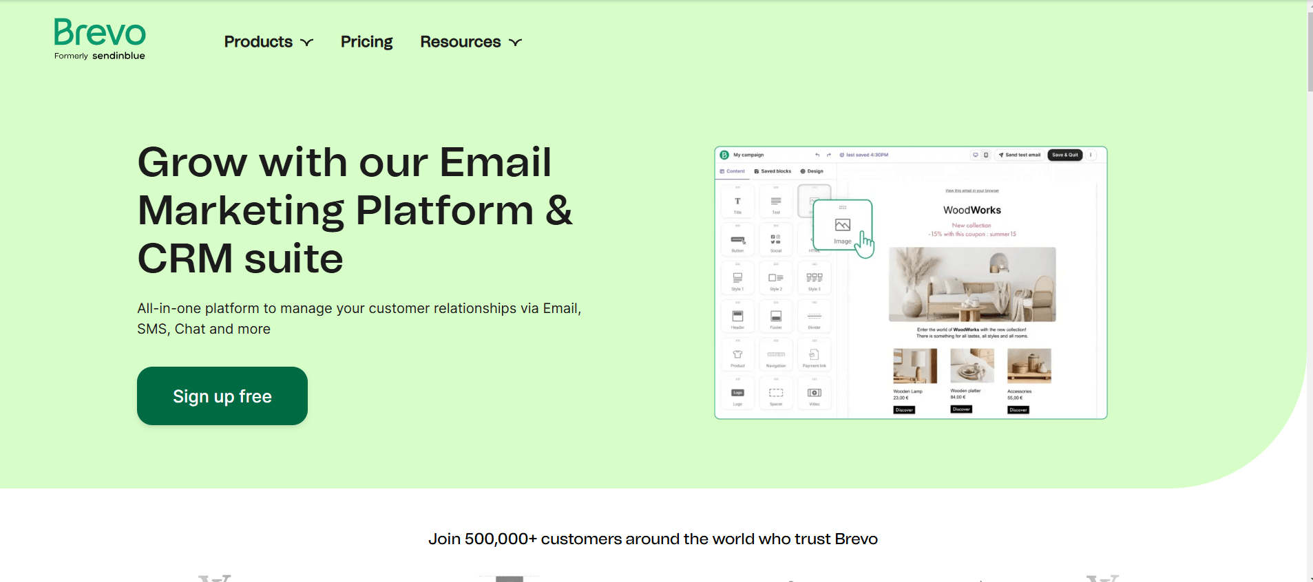 Brevo's Landing Page