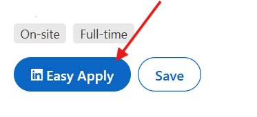 Screenshot of Easy Apply Button on a LinkedIn Job Post