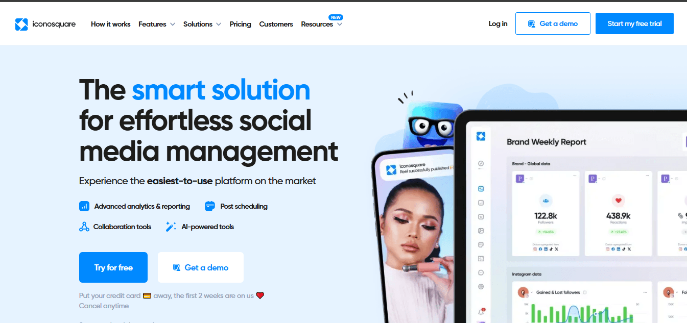 Iconosquare's Landing Page