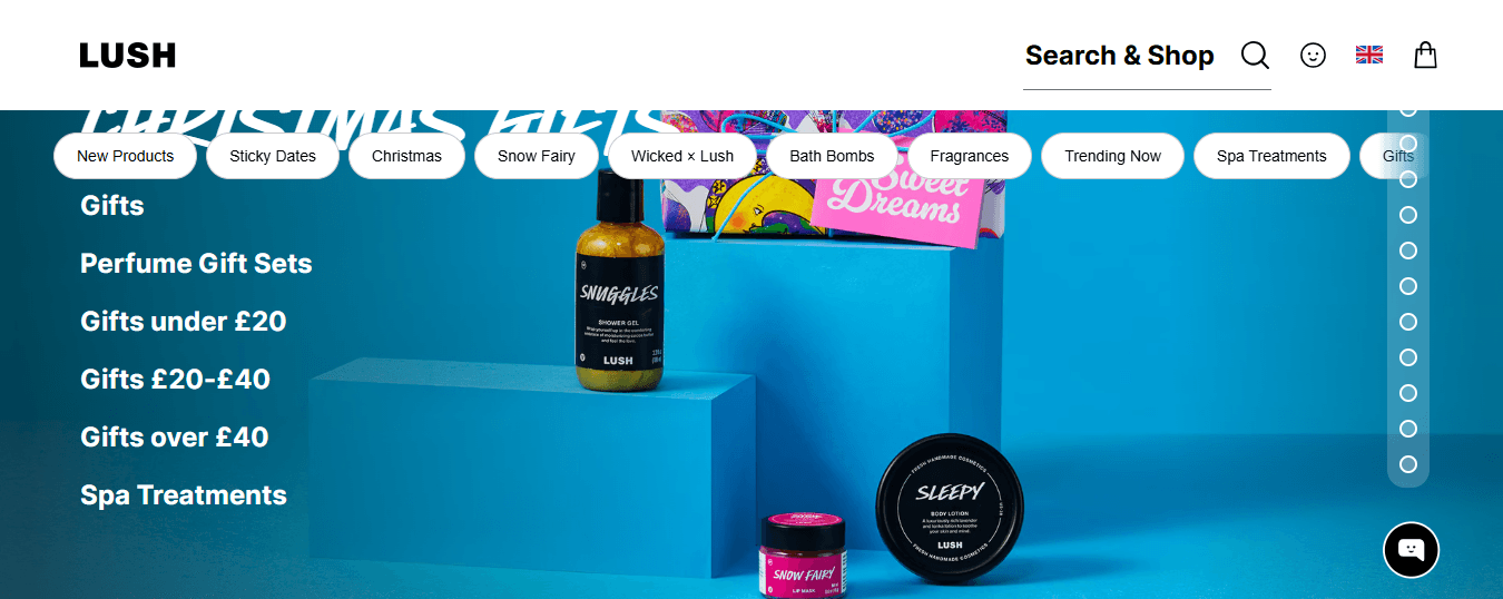 Lush Cosmetics Homepage