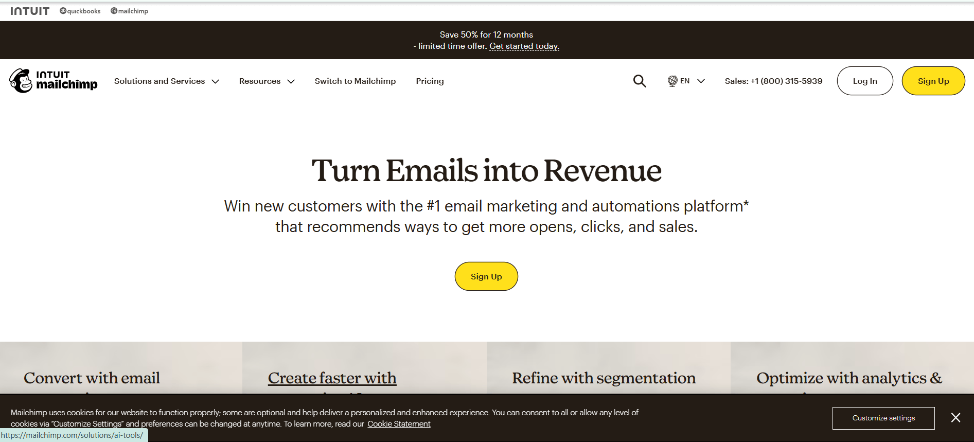 Mailchimp's Landing Page