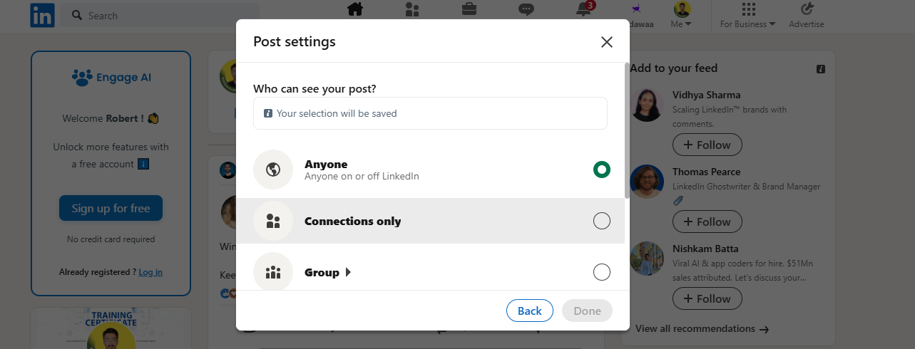 Select Privacy Settings and Audience