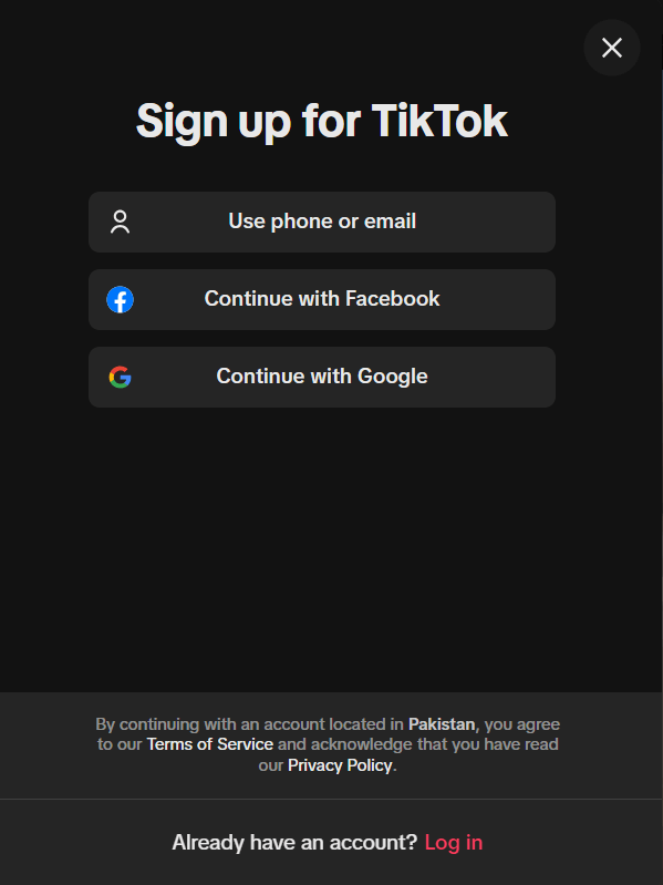 Sign Up for TikTok